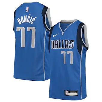 youth nike luka doncic blue dallas mavericks swingman jerse-539